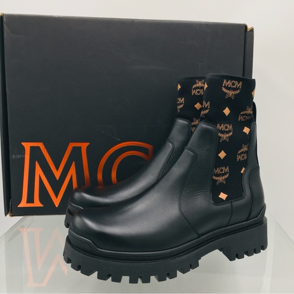 MCM Black Leather Men's Ankle Boots